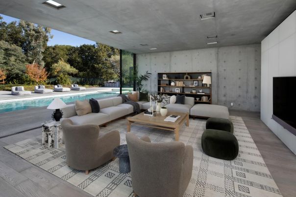 Interior, Living room, Pool, Recessed Lighting