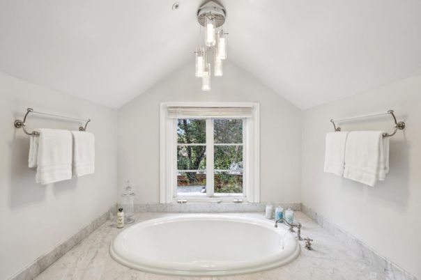 Bathroom, Interior, Marble, Pendant Lights