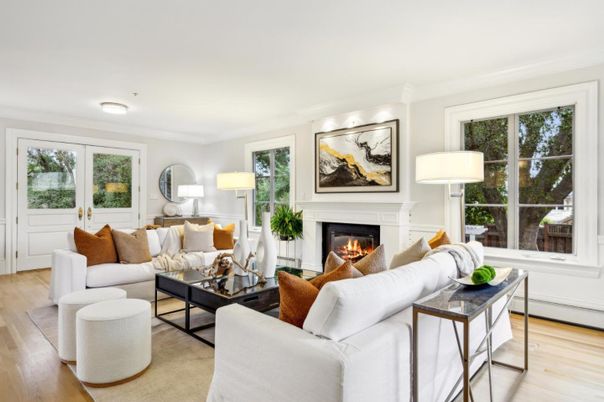Fireplace, Interior, Living room, Wood Texture Flooring