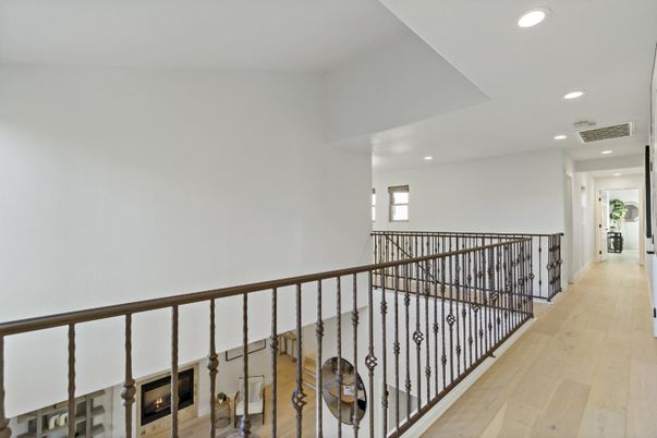 Fireplace, Interior, Recessed Lighting, Wood Texture Flooring