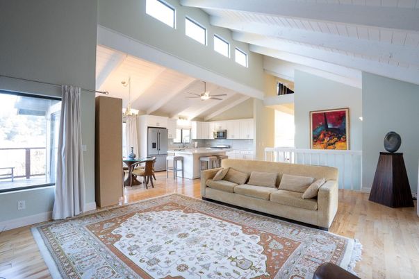 Chandelier, Dining room, Interior, Kitchen, Living room, Pendant Lights, Wood Texture Flooring