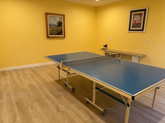 Game Room, Interior, Recessed Lighting, Wood Texture Flooring