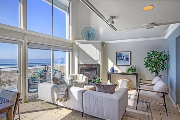 Fireplace, Interior, Living room, Recessed Lighting, Water