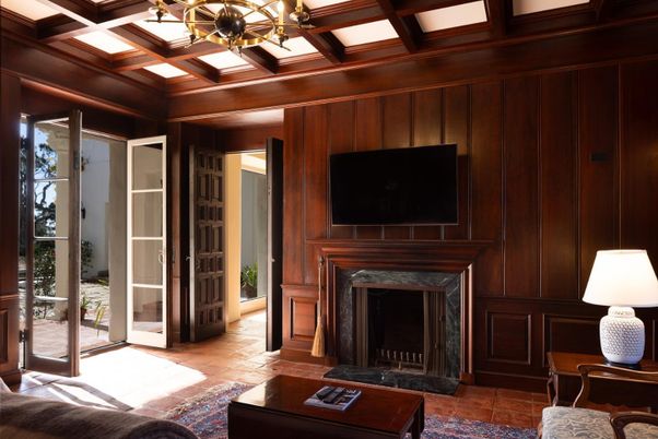 Fireplace, Interior, Living room, Wooden Beams, Wooden Ceilings, Wooden Walls