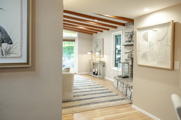 Interior, Recessed Lighting, Wooden Beams, Wood Texture Flooring