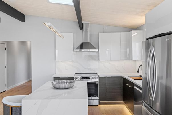 Interior, Kitchen, Marble Walls, Stainless Steel Appliances, Wooden Beams, Wooden Ceilings, Wood Texture Flooring