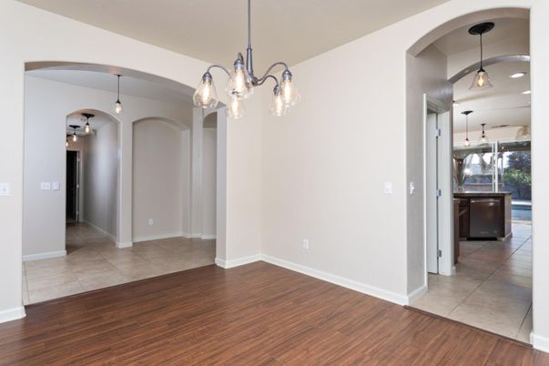 Chandelier, Empty room, Interior, Pendant Lights, Wood Texture Flooring