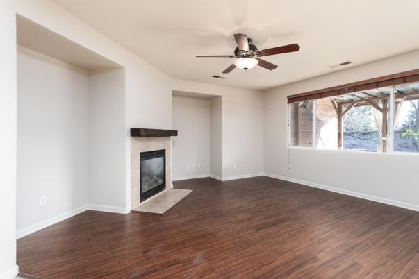 Empty room, Fireplace, Interior, Wood Texture Flooring