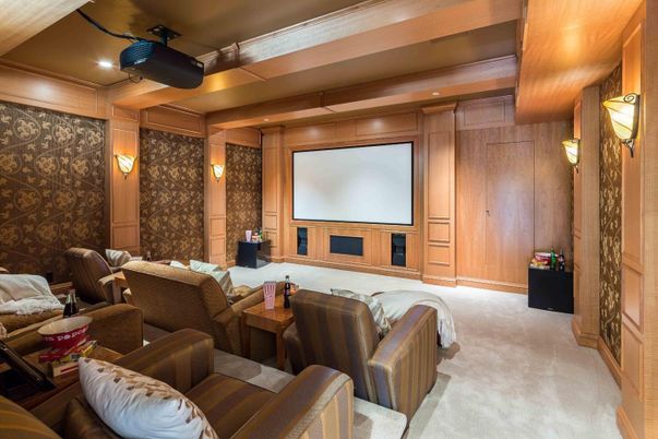 Home Theatre Room, Interior, Projection Screen, Recessed Lighting, Theatre Room