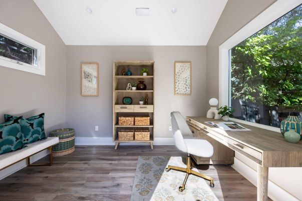 Home Office, Interior, Wood Texture Flooring