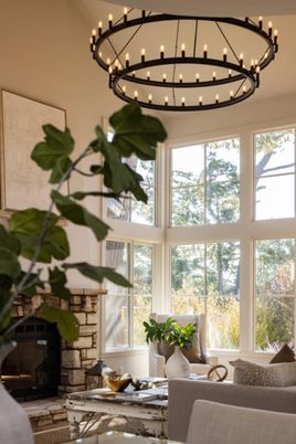 Chandelier, Fireplace, Interior, Pendant Lights