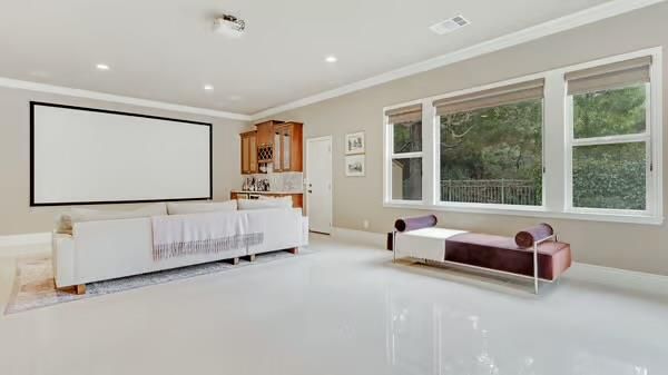 Interior, Projection Screen, Recessed Lighting, Theatre Room