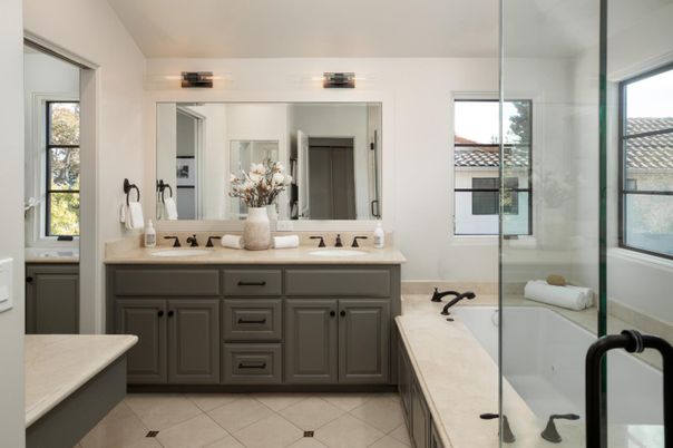 Bathroom, Dual Sink Vanities, Glass Shower, Interior