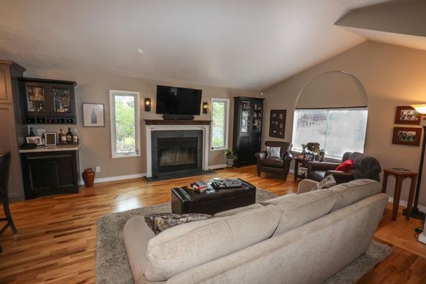 Fireplace, Interior, Living room, Wood Texture Flooring