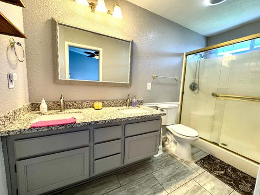 Bathroom, Dual Sink Vanities, Glass Shower, Interior