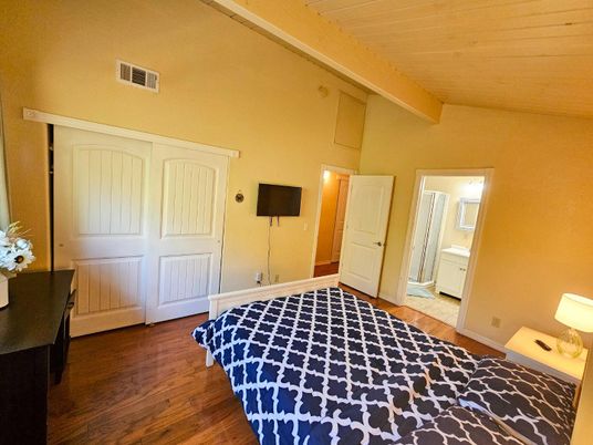Bedroom, Interior, Wooden Beams, Wooden Ceilings, Wood Texture Flooring
