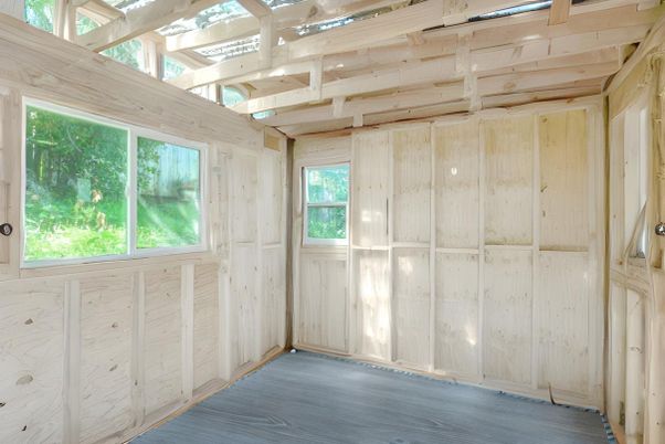 Empty room, Interior, Wooden Beams, Wood Texture Flooring, Wooden Walls