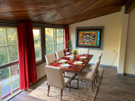 Dining room, Interior, Wooden Ceilings, Wood Texture Flooring