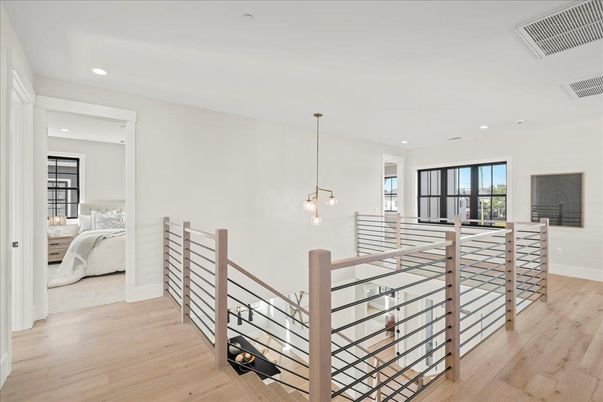 Bedroom, Dining room, Interior, Pendant Lights, Recessed Lighting, Wood Texture Flooring