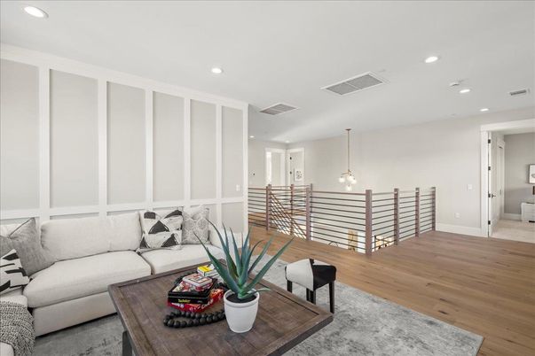 Interior, Living room, Pendant Lights, Recessed Lighting, Wood Texture Flooring