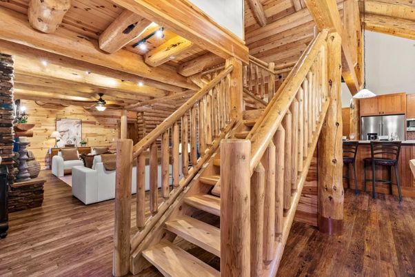 Interior, Kitchen, Living room, Stainless Steel Appliances, Wooden Beams, Wooden Ceilings, Wood Texture Flooring, Wooden Walls