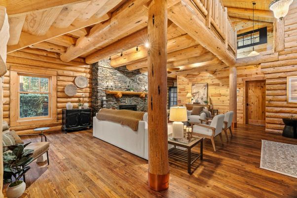 Fireplace, Interior, Living room, Stone Walls, Wooden Beams, Wooden Ceilings, Wood Texture Flooring, Wooden Walls