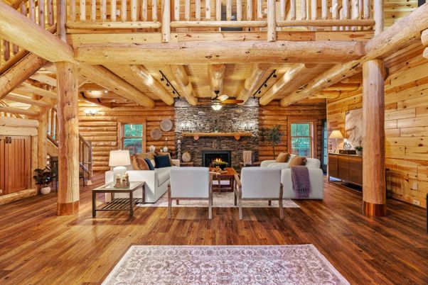 Fireplace, Interior, Living room, Stone Walls, Wooden Beams, Wooden Ceilings, Wood Texture Flooring, Wooden Walls
