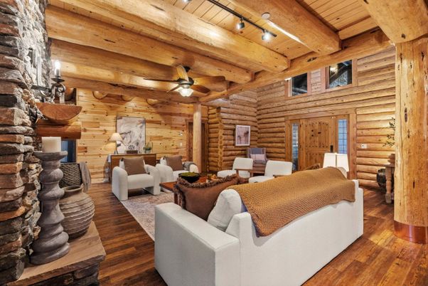 Fireplace, Interior, Living room, Stone Walls, Wooden Beams, Wooden Ceilings, Wood Texture Flooring, Wooden Walls