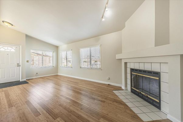 Empty room, Fireplace, Interior, Wood Texture Flooring