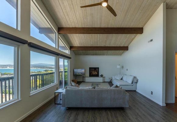 Interior, Living room, Water, Wooden Beams, Wooden Ceilings, Wood Texture Flooring