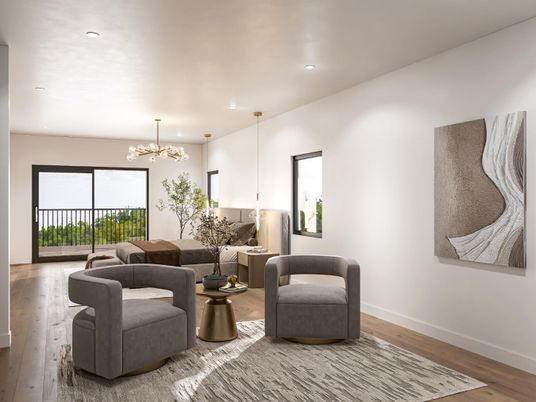 Interior, Living room, Pendant Lights, Recessed Lighting, Wood Texture Flooring