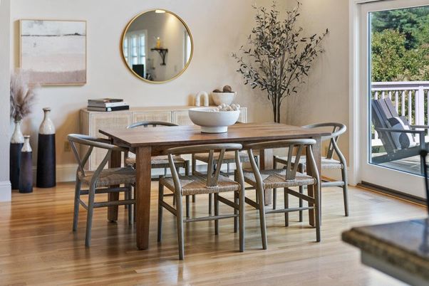 Dining room, Interior, Wood Texture Flooring