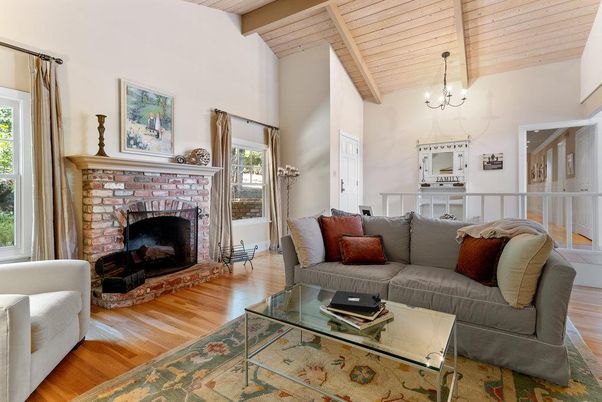 Chandelier, Fireplace, Interior, Living room, Wooden Beams, Wooden Ceilings, Wood Texture Flooring
