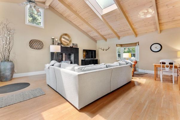Dining room, Fireplace, Interior, Living room, Wooden Beams, Wooden Ceilings, Wood Texture Flooring