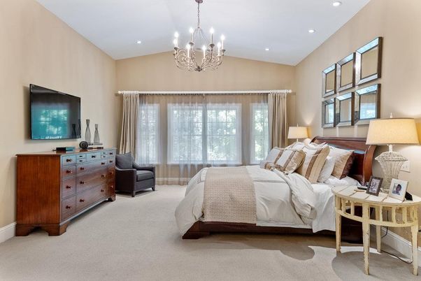 Bedroom, Chandelier, Interior, Recessed Lighting