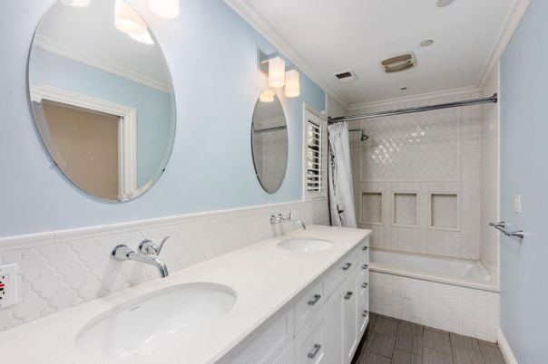 Bathroom, Dual Sink Vanities, Glass Shower, Interior