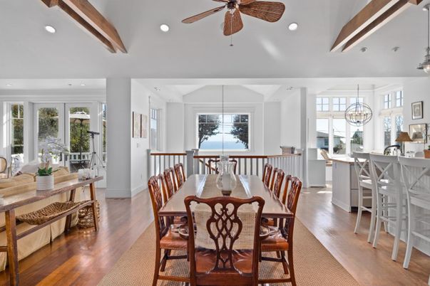 Chandelier, Dining room, Interior, Recessed Lighting, Wood Texture Flooring