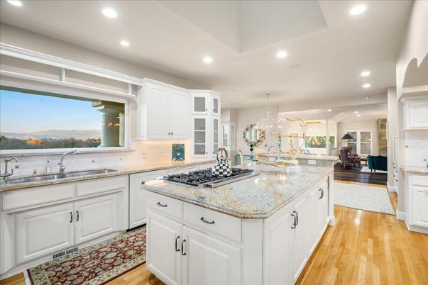 Chandelier, Interior, Kitchen, Recessed Lighting, Wood Texture Flooring