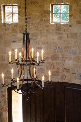 Chandelier, Interior, Stone Walls