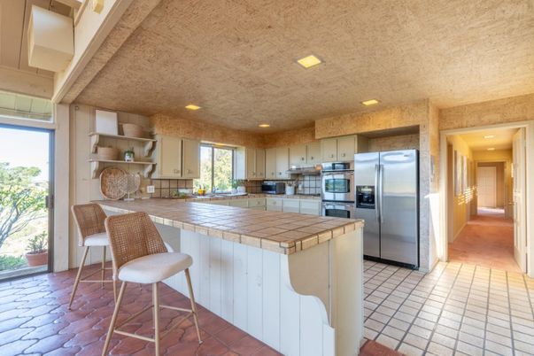 Interior, Kitchen, Recessed Lighting, Stainless Steel Appliances, Tile Countertops