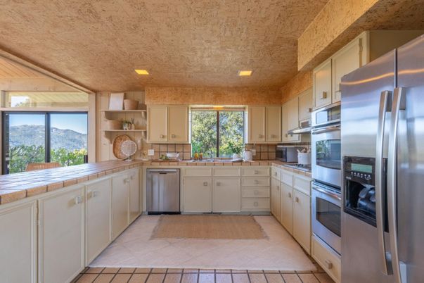 Interior, Kitchen, Recessed Lighting, Stainless Steel Appliances, Tile Countertops
