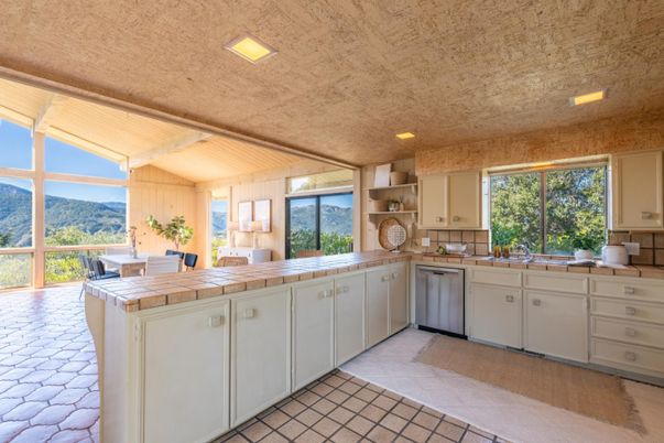 Interior, Kitchen, Recessed Lighting, Stainless Steel Appliances, Tile Countertops