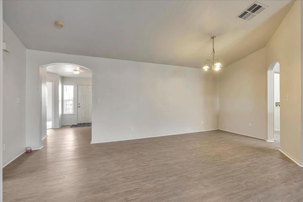 Empty room, Interior, Pendant Lights, Wood Texture Flooring