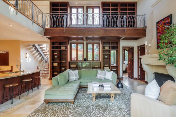 Fireplace, Interior, Living room, Recessed Lighting