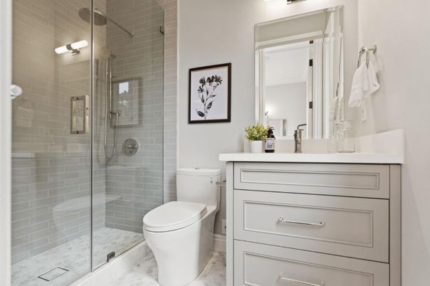 Bathroom, Glass Shower, Interior, Marble