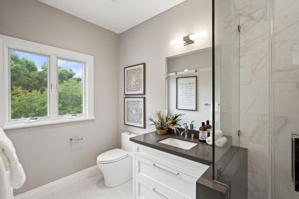 Bathroom, Glass Shower, Interior, Marble, Marble Walls