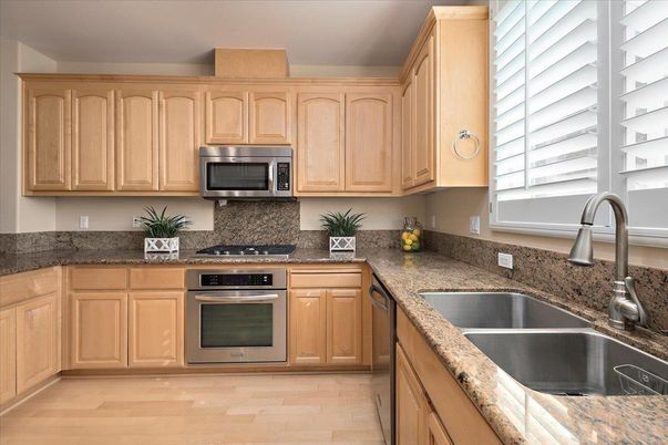 Interior, Kitchen, Stainless Steel Appliances, Wood Texture Flooring