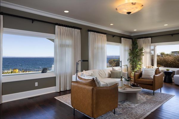 Interior, Living room, Recessed Lighting, Water, Wood Texture Flooring