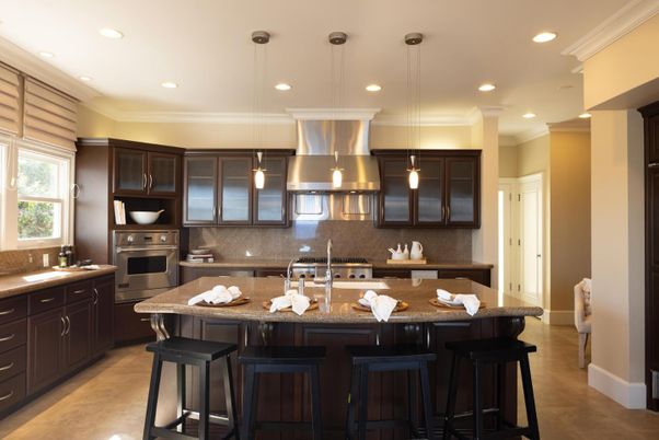 Interior, Kitchen, Pendant Lights, Recessed Lighting, Stainless Steel Appliances