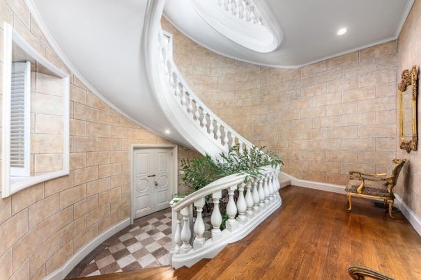 Interior, Recessed Lighting, Stone Walls, Wood Texture Flooring